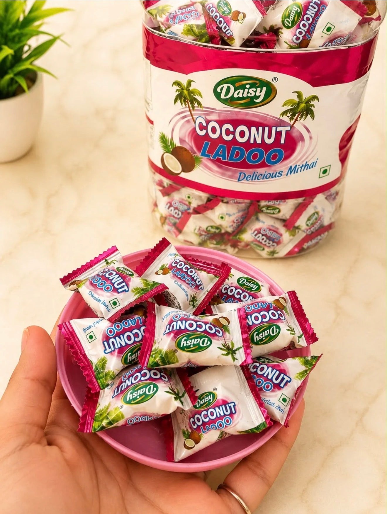 Coconut Laddo Candy| Pack of 10 | Bachpan Ali Chiji