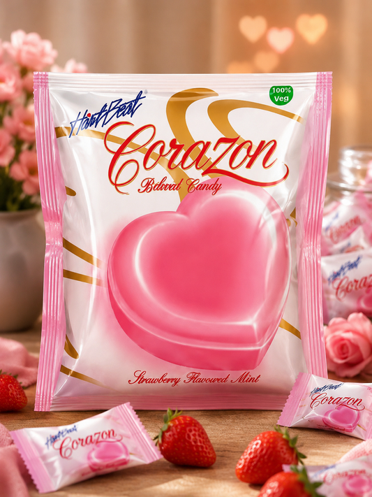 Heartbeat Candy with Strawberry filling inside | Pack of 20| Bachpan Ali Chiji