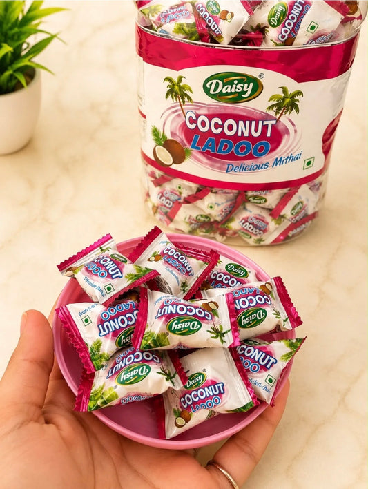 Coconut Laddo Candy| Pack of 10 | Bachpan Ali Chiji